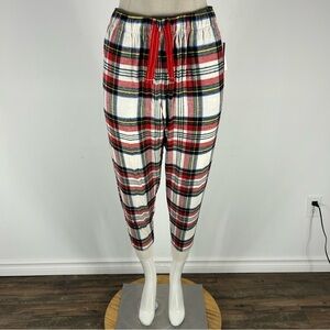 ❤️ NWT Old Navy White Tartan Flannel Jogger PJ Pants - XS